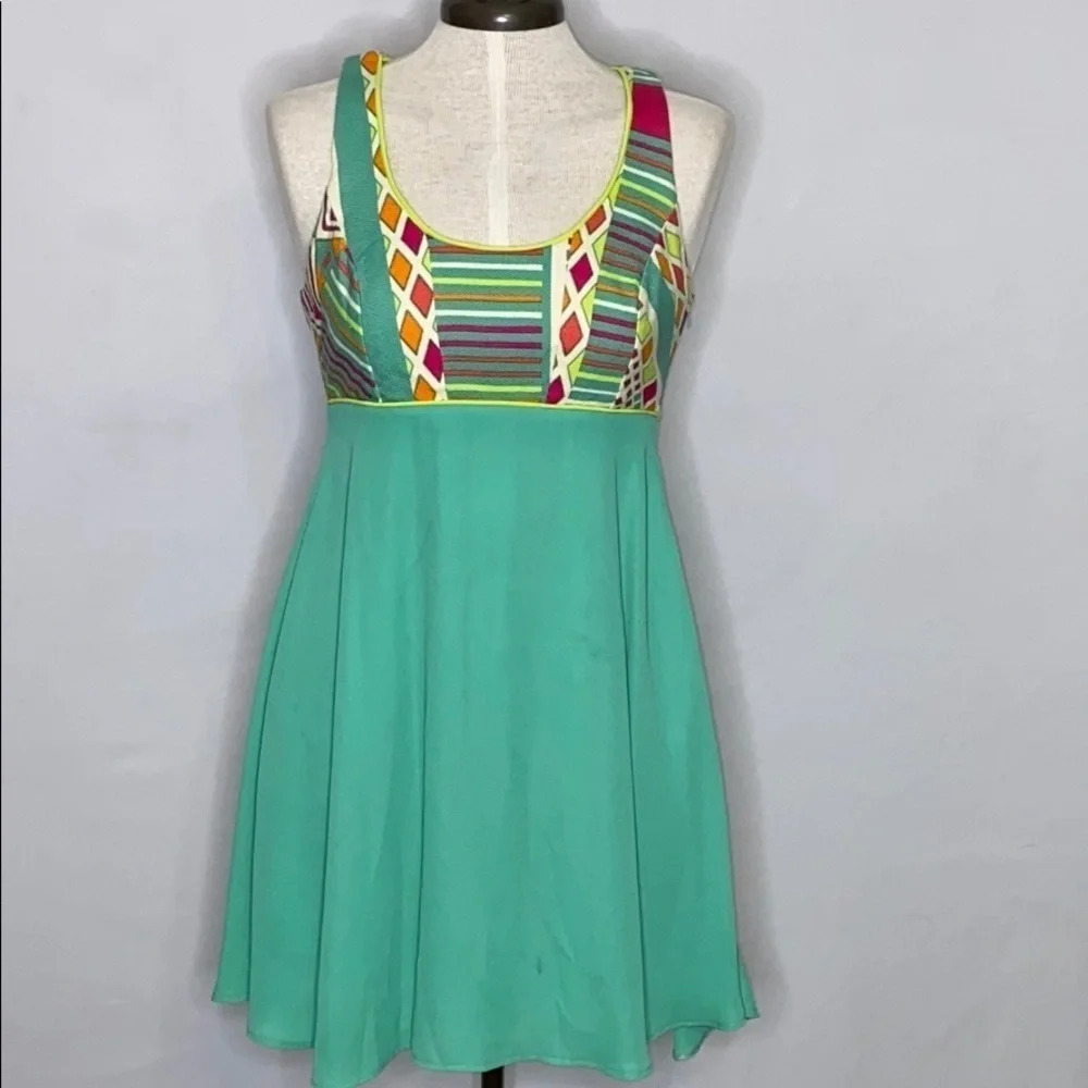 Judith March Geo Design Sleeveless Cutout Dress